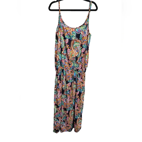 Tommy Bahama Mare paisley slip on Maxi dress with pockets - Picture 3 of 10
